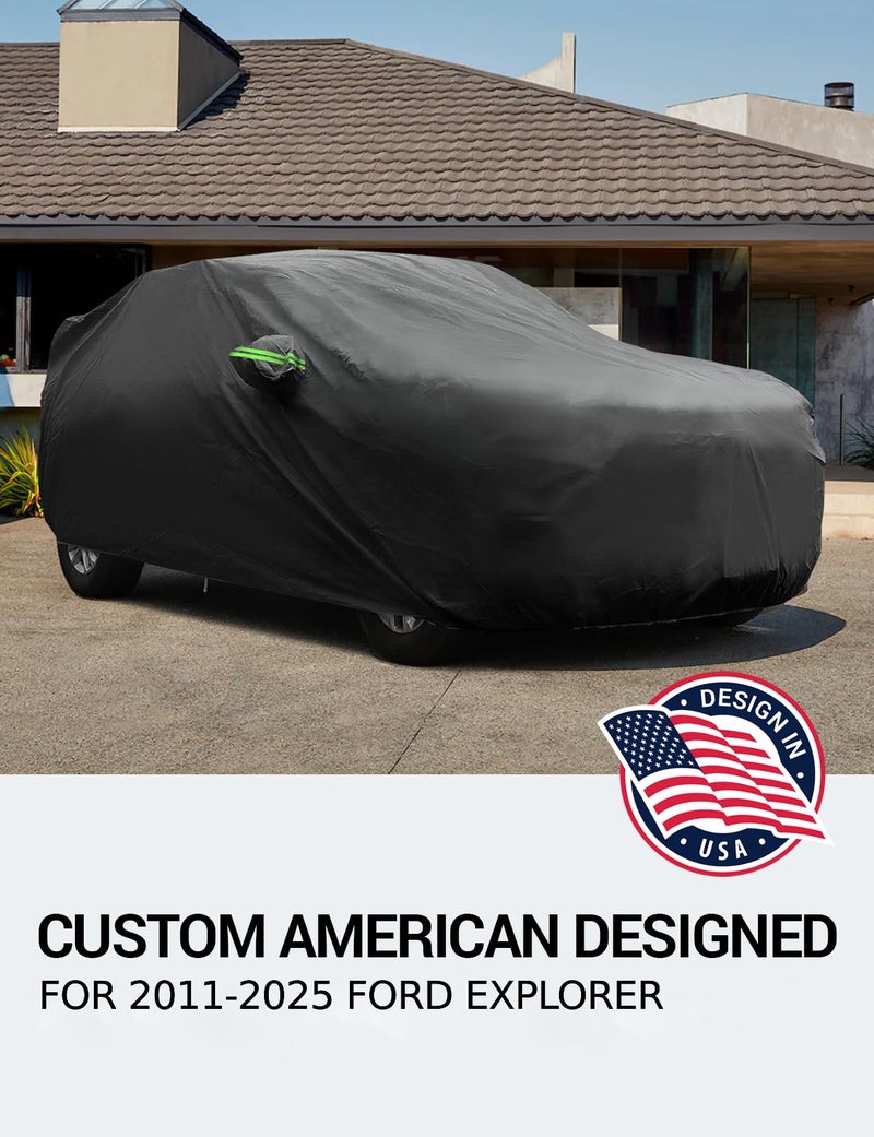 Proadsy 2025 Upgrade SUV Car Cover Compatible with Ford Explorer 2011-2024 2025 Windproof All Weather Waterproof Sun Rain UV Dust Snow Protection Outdoor Covers - Image 2